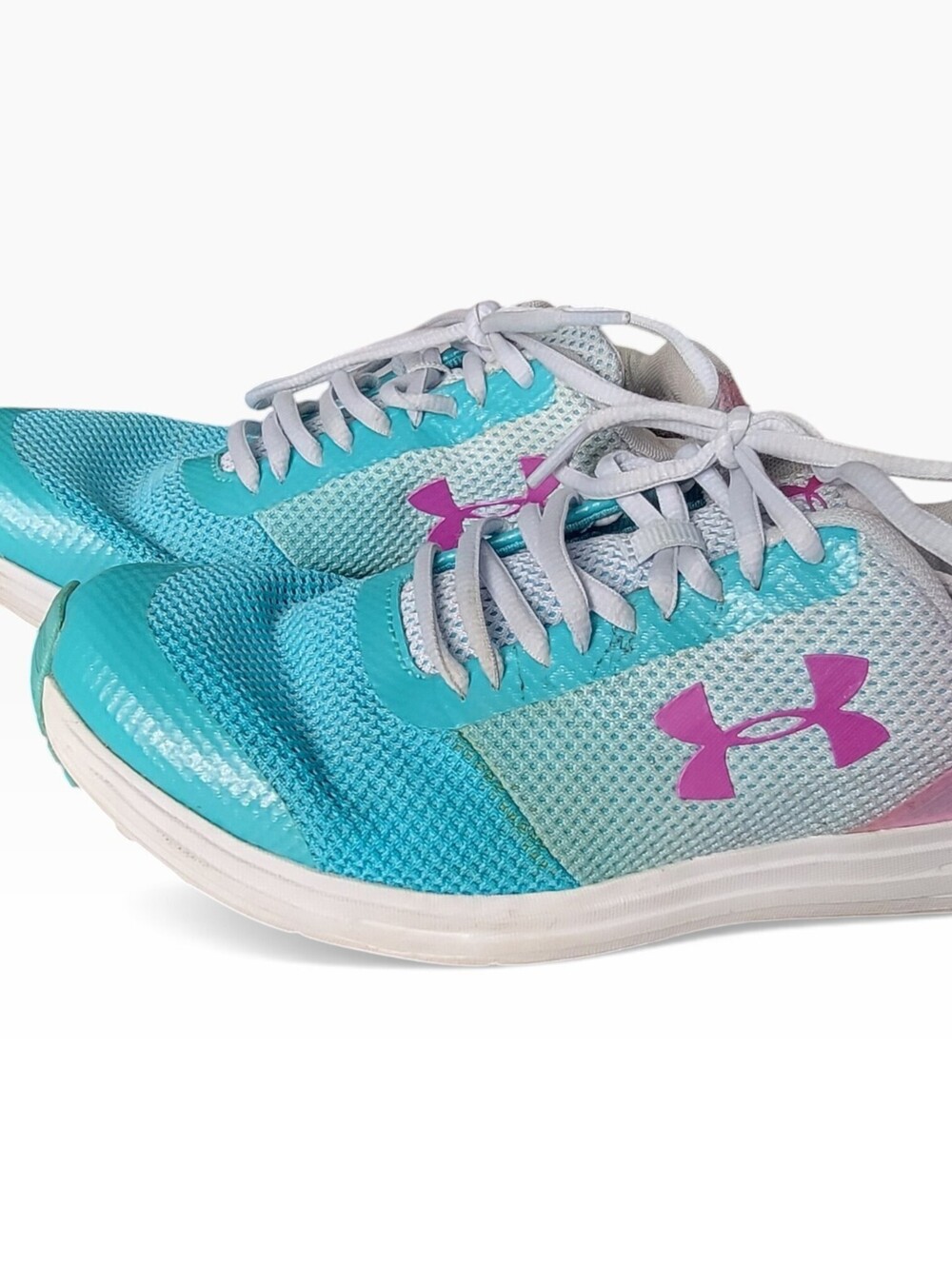 Under Armour Surge RN Prism 6Y Womens 7.5 Running Shoes Aqua Pink 3022691-300